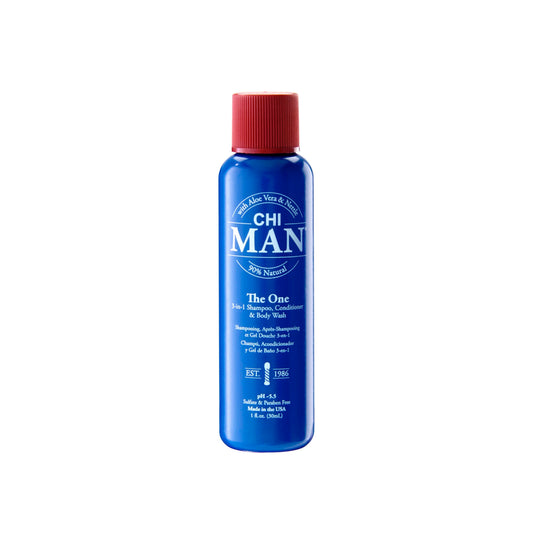CHI MAN THE ONE 3-IN-1 SHAMPOO, CONDIT. & BODY WASH 30 ML