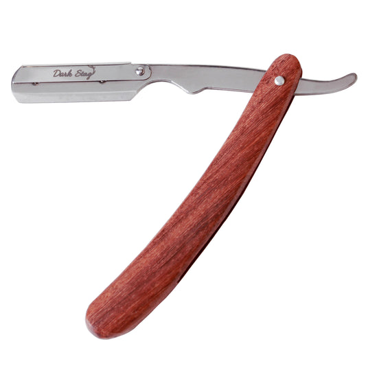 DARK STAG STRAIGHT RAZOR WOODEN HANDLE