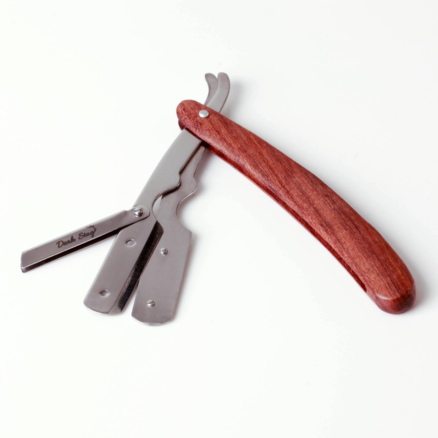 DARK STAG STRAIGHT RAZOR WOODEN HANDLE