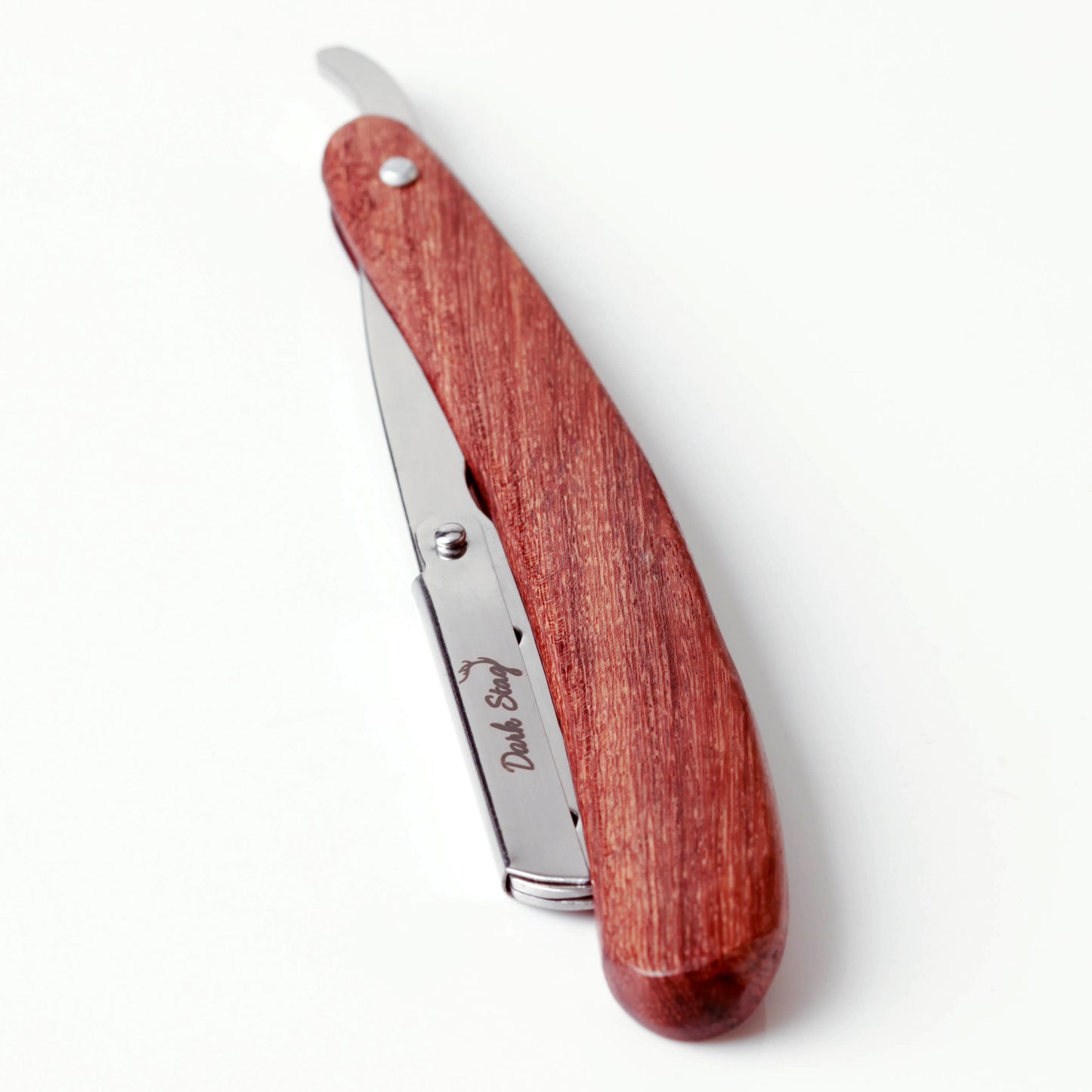 DARK STAG STRAIGHT RAZOR WOODEN HANDLE